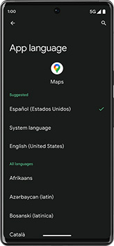 A25 phone OS - Android 13 maps