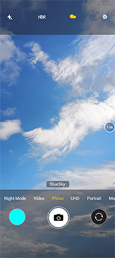 A25 phone ai camera image of the sky