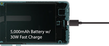 B Series smartphone showcasing battery life