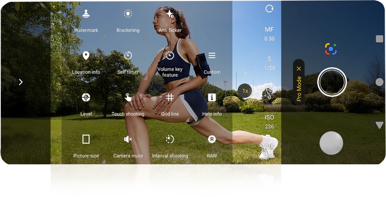 B40 smartphone camera pro mode settings
