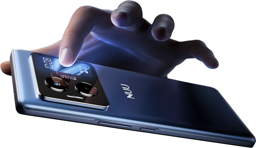 B40 hand touching phone Vista screen