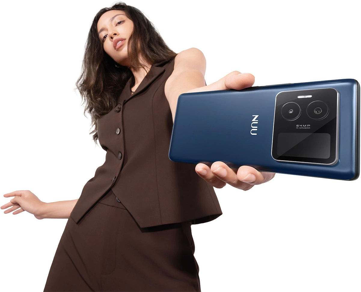 Woman holding B40 phone