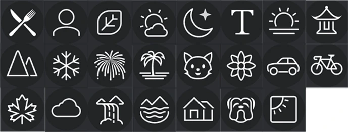 N10 smartphone camera feature icons
