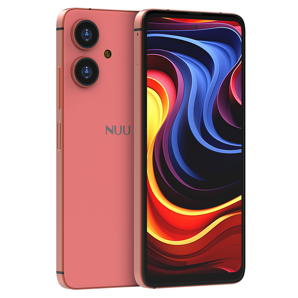 nuu n20 smartphone front back angled pink